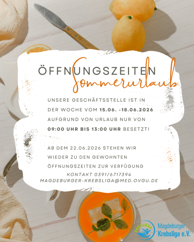 Veränderte Öffnungszeiten in der Woche vom 15.06.-18.06.2026!